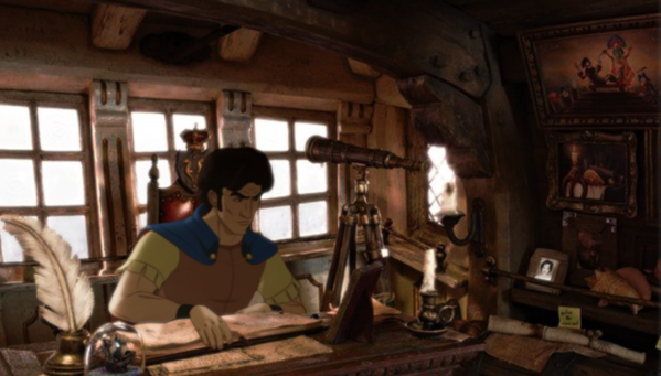 30..PNG (820.62 Kio) Vu 4771 fois Mendoza jeta un œil à l'huile sur toile. C'était un petit portrait de sa femme, exécuté par François Clouet. L'artiste avait mis en espace son modèle dans un extérieur matérialisé par le fort de Patala.