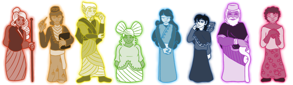 Les Sages de Mu tels qu'assemblés par l'Empereur.