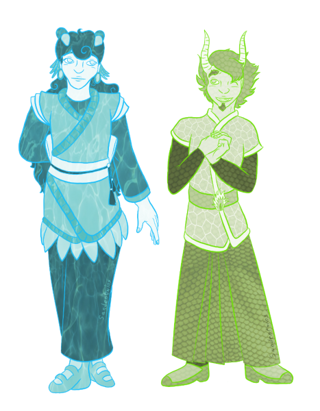 Lady Shinju et Fu Zang, incarnations humaines du Thallios et du Dragon.