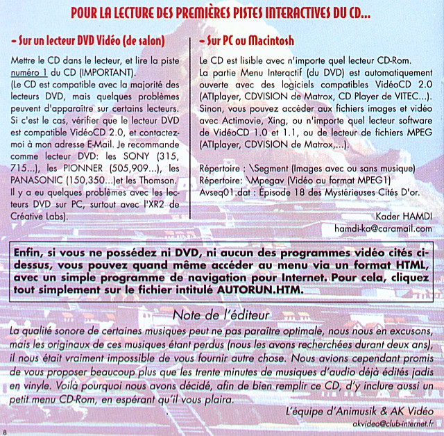 Les CD, disques et K7 - 8/18