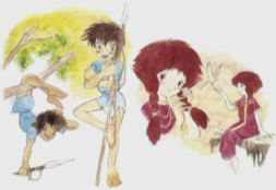 Proposition de dessin de KAWAJIRI pour les Cités d'Or, non retenue. Le personnage ressemble à Conan.